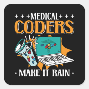 Adesivo Quadrado Codificadores Médicos Fazem Com Que Chova Codifica