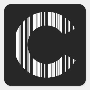 Adesivo Quadrado CÓDIGO DE BAR C - Primeiro Padrão de Código de 