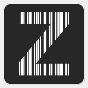 Adesivo Quadrado CÓDIGO DE BAR LETRA Z Primeiro Padrão de Código