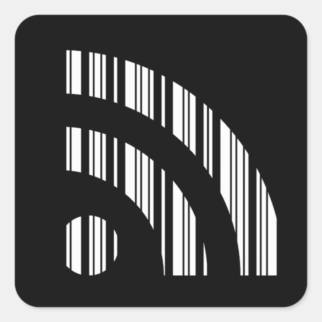 Adesivo Quadrado CÓDIGO DE BAR RSS FEED Logotipo Código de barras D (Frente)