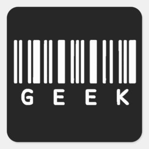 Adesivo Quadrado Código de barras do geek