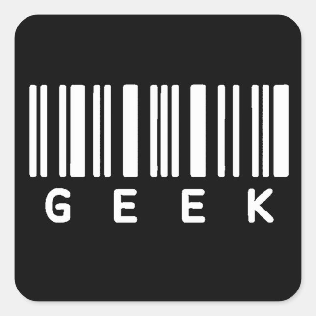 Adesivo Quadrado Código de barras do geek (Frente)