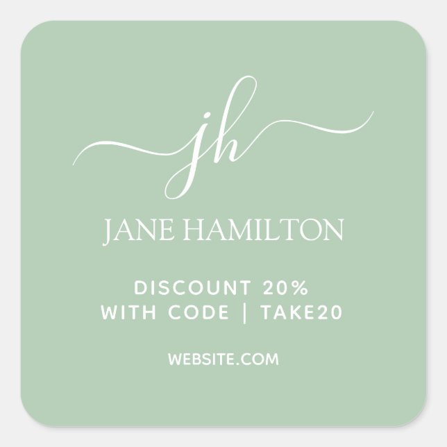 Adesivo Quadrado Código de desconto de encapsulamento para pequenas (Frente)