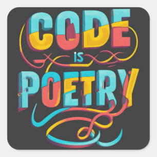 Adesivo Quadrado Código É Poesia: Eleve Sua Paixão De Programação