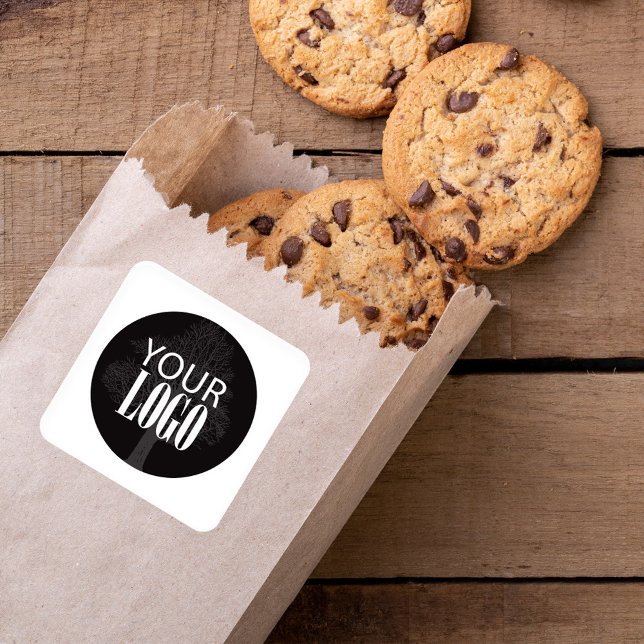 Adesivo Quadrado Código QR Adicionar seu logotipo (Simply add your logo template with a simple style. )