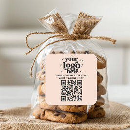 Adesivo Quadrado Código QR Adicionar seu Promocional de logotipo Ma