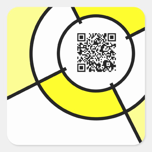 Adesivo Quadrado código QR amarelo (Frente)