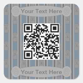Adesivo Quadrado Código QR da Popcorn de Fundo e Rico