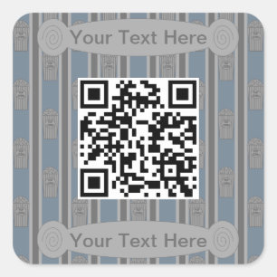 Adesivo Quadrado Código QR da Popcorn de Fundo e Rico