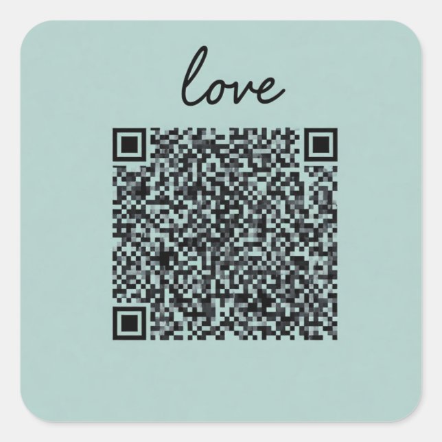 Adesivo Quadrado Código QR de Amor (Frente)