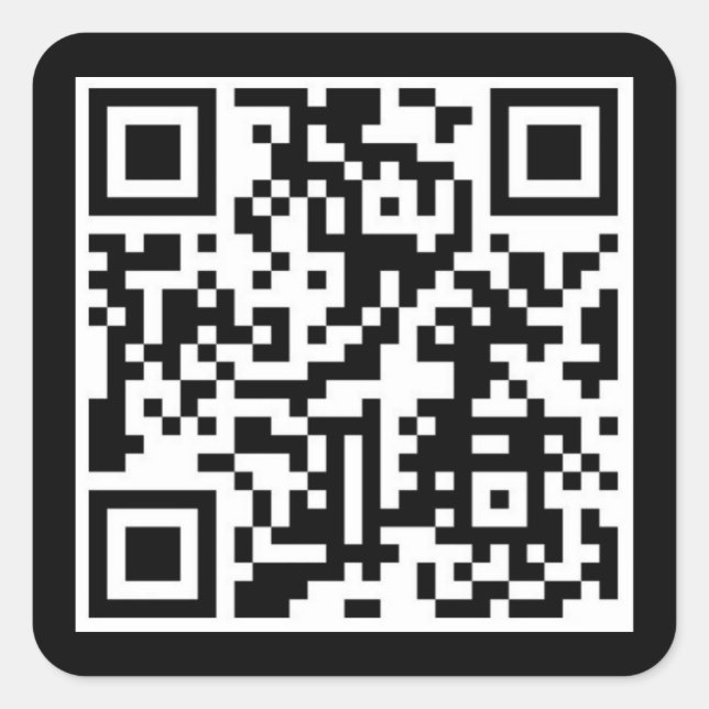 Adesivo Quadrado Código QR de Aniversário (Frente)