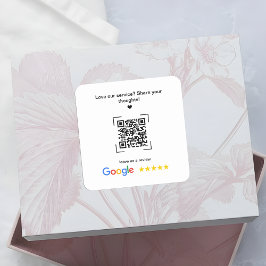 Adesivo Quadrado Código QR de Avaliação Google Promocional para Peq