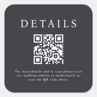 Adesivo Quadrado Código QR de Casamento Parker