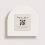 Adesivo Quadrado Código QR de Casamento Parker<br><div class="desc">Esta design de casamento apresenta um design, elegante e formal, perfeito para uma sofisticada cerimônia. O convite apresenta uma estética minimalista, com linhas limpas e foco na tipografia. Os nomes são exibidos de forma destacada em uma fonte serif clássica, dando um ar de graça ao eterno. O uso de um...</div>
