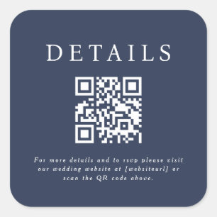 Adesivo Quadrado Código QR de Casamento Parker