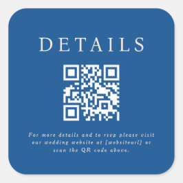 Adesivo Quadrado Código QR de Casamento Parker