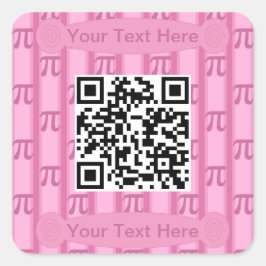 Adesivo Quadrado Código QR de cor rosa divertido e Rico PII 3.142