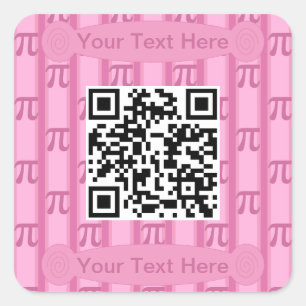 Adesivo Quadrado Código QR de cor rosa divertido e Rico PII 3.142