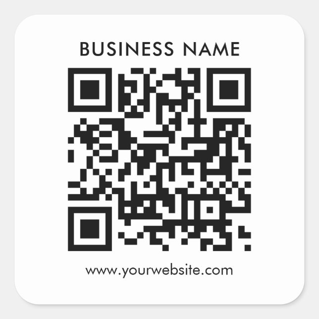 Adesivo Quadrado Código QR de empresa personalizado de Modelo minim (Frente)