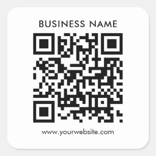 Adesivo Quadrado Código QR de empresa personalizado de Modelo minim
