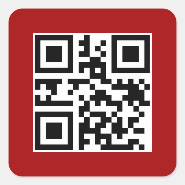 Adesivo Quadrado Código QR de Feliz Natal em Vermelho (Frente)