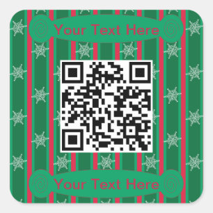 Adesivo Quadrado Código QR de floco de neve de Natal divertido e Ri