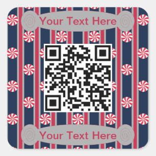 Adesivo Quadrado Código QR de hortelã-pimenta divertida e Rico