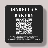 Código QR de Informação Calórica para Alergia Alim