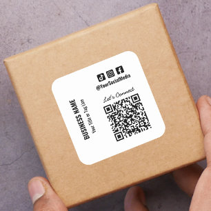 Adesivo Quadrado Código QR de Mídia Social