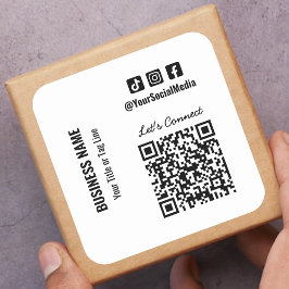 Adesivo Quadrado Código QR de Mídia Social