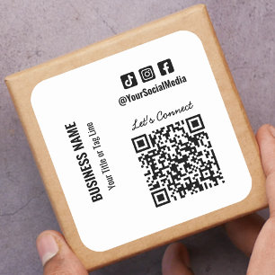 Adesivo Quadrado Código QR de Mídia Social