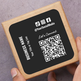 Adesivo Quadrado Código QR de Mídia Social