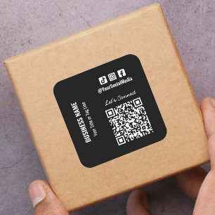 Adesivo Quadrado Código QR de Mídia Social
