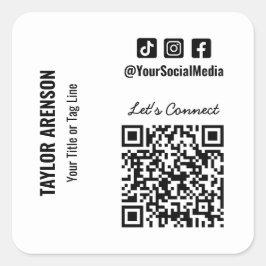 Adesivo Quadrado Código QR de Mídia Social