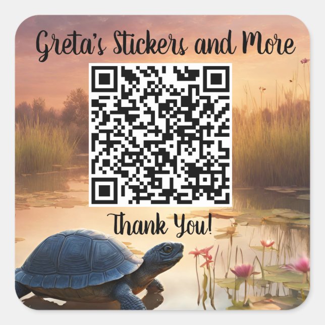 Adesivo Quadrado Código QR de Negócio (Frente)