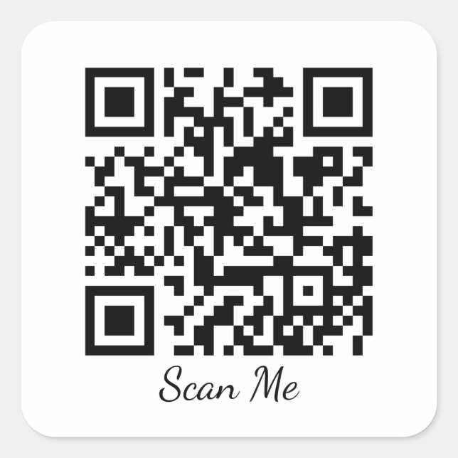Adesivo Quadrado Código QR de Negócios Personalizado (Frente)