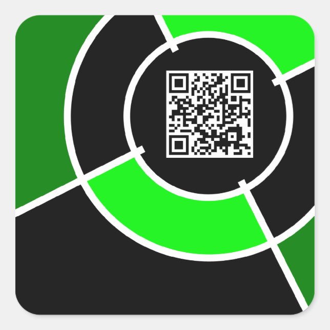 Adesivo Quadrado código QR de Olhos Verdes (Frente)