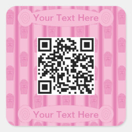 Adesivo Quadrado Código QR de Pipoca Divertida e Chique