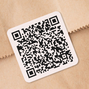 Adesivo Quadrado Código QR de Site Personalizado Rosa