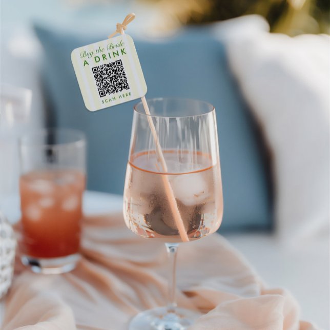 Adesivo Quadrado Código QR do Bachelorette Amarelo da Imagem Modern (Retro Modern Vintage Yellow Bachelorette QR Code Square Sticker)