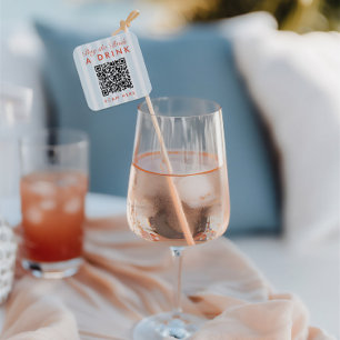 Adesivo Quadrado Código QR do Bachelorette Azul de Imagem Moderna