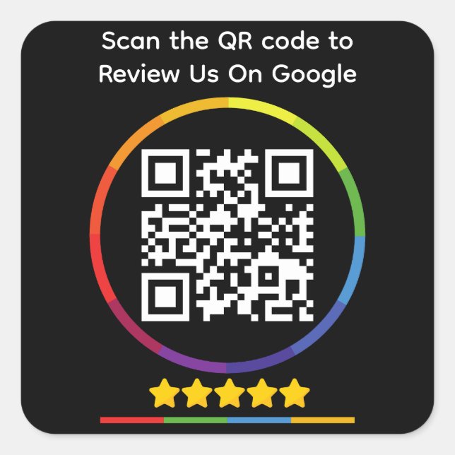 Adesivo Quadrado Código QR do Google Review (Frente)