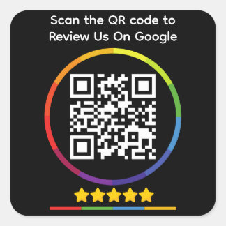 Adesivo Quadrado Código QR do Google Review