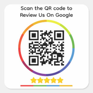 Adesivo Quadrado Código QR do Google Review