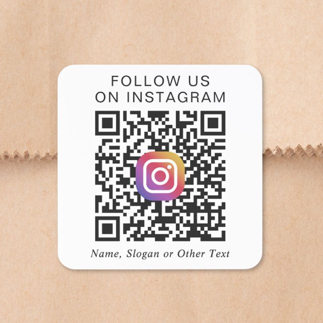 Adesivo Quadrado Código QR do Instagram (Instagram QR Code Square Sticker)