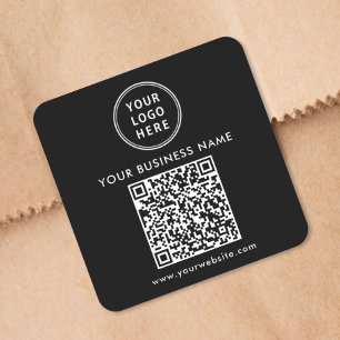 Adesivo Quadrado Código QR do Logotipo Empresarial Promocional Pret