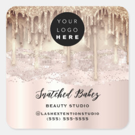 Adesivo Quadrado Código QR do logotipo Obrigado Traços Coloridos Co