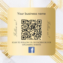 Código Qr do nome de empresa Dourado no Facebook