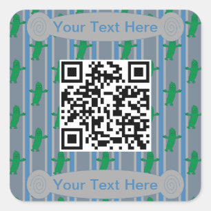 Adesivo Quadrado Código QR do Pepino Divertido e Elegante