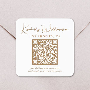 Adesivo Quadrado Código QR do Signature Gold Script